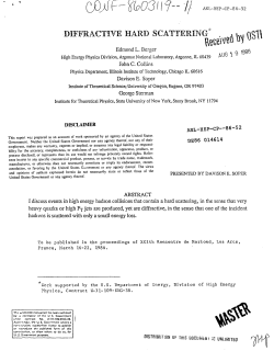 DIFFRACTIVE HARD SCATTERING" .