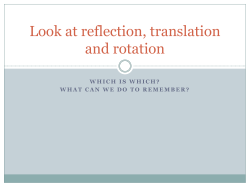 Look at reflection, translation and rotation