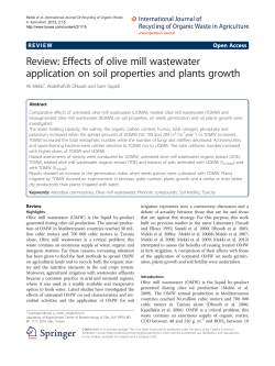 Review: Effects of olive mill wastewater application on soil