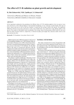 The effect of UV-B radiation on plant growth and development