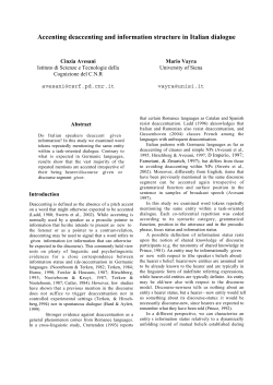 Accenting deaccenting and information structure in Italian