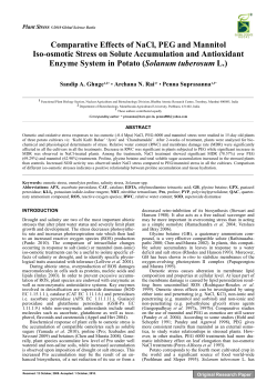 Comparative Effects of NaCl, PEG and Mannitol Iso