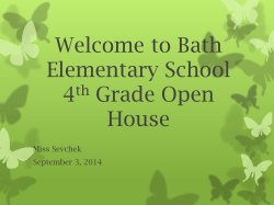 Bath Elementary School 4th Grade Open House