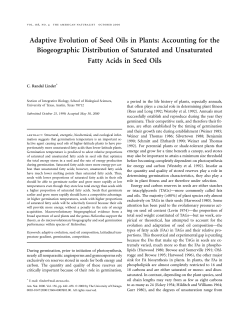 Adaptive Evolution of Seed Oils in Plants: Accounting for