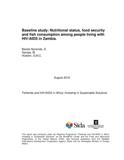Baseline study: Nutritional status, food security and fish consumption