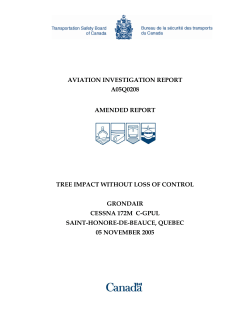 aviation investigation report a05q0208 amended report tree impact