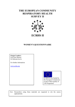 Area Number - European Community Respiratory Health Survey