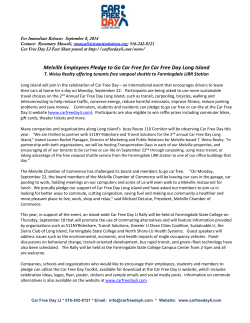 Car Free Day Long Island Press Release