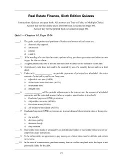 Real Estate Finance, Sixth Edition Quizzes