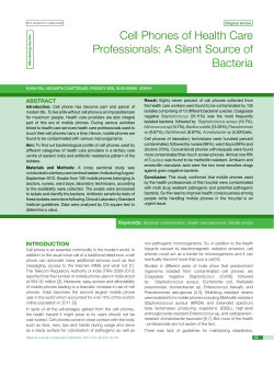 Cell Phones of Health Care Professionals: A Silent Source of Bacteria