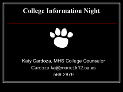 Senior College Night Presentation