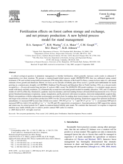 Fertilization effects on forest carbon storage and exchange, and net