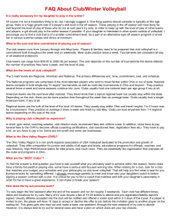 FAQ About Club/Winter Volleyball