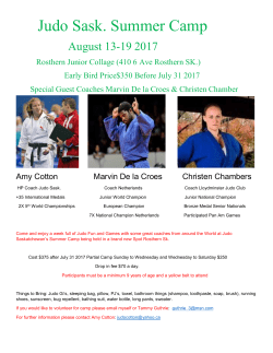 Judo Sask Summer Camp, August 13