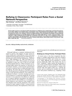 Bullying in Classrooms: Participant Roles From a Social Network