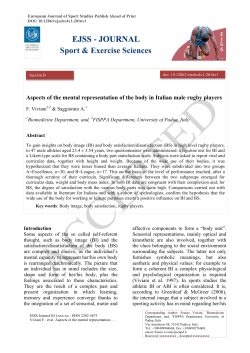 Aspects of the mental representation of the body in - EJSS