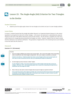 Criterion for Two Triangles to Be Similar