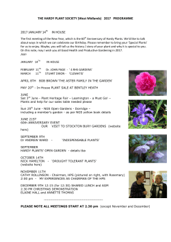 THE HARDY PLANT SOCIETY (West Midlands) 2017
