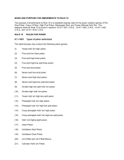 gaming regulations - Colorado Secretary of State