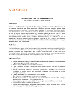 Facility Engineer - Gas Processing (Midstream)