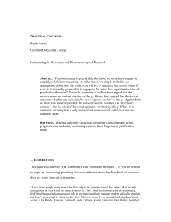 Dustin Locke Claremont McKenna College Forthcoming in