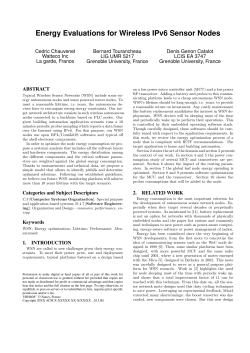 Energy Evaluations for Wireless IPv6 Sensor Nodes