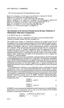 The Estimation of the Electrical Potential across the Inner Membrane