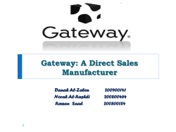 Gateway: A Direct Sales Manufacturer