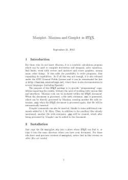 Maxiplot: Maxima and Gnuplot in LATEX.
