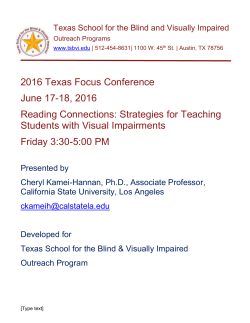 Reading Comprehension - Texas School for the Blind and Visually