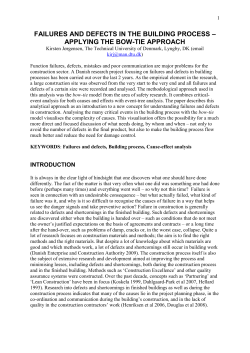 failures and defects in the building process * aplying the