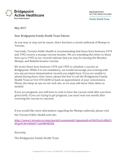 May 2017 Dear Bridgepoint Family Health Team Patient: As you