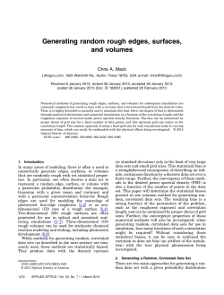 Generating random rough edges, surfaces, and volumes