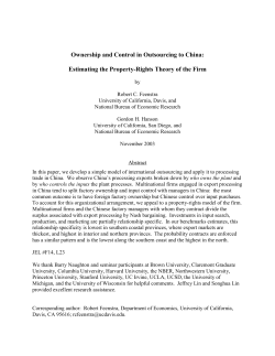 Ownership and Control in Outsourcing to China