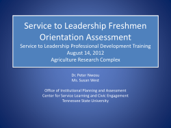 STL Assessment Processes - Tennessee State University