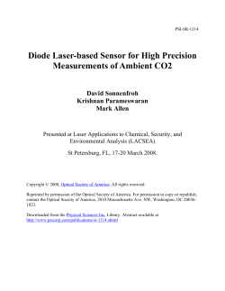 Diode Laser-based Sensor for High Precision Measurements of