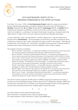 eco-gastronomy north of 50&deg; &mdash; breaking paradigms in the upper