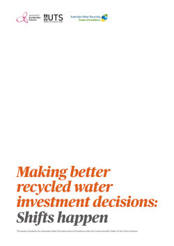 Making better recycled water investment decisions: Shifts happen