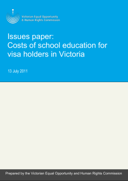 Issues paper on Volunteering - Victorian Equal Opportunity and