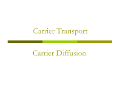 Carrier Diffusion Carrier Transport