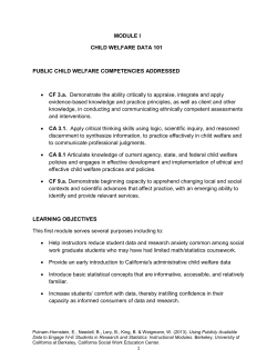 Module I: Child Welfare Data 101