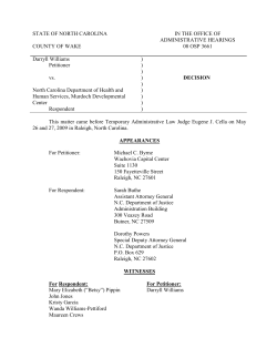 Published - North Carolina Office of Administrative Hearings