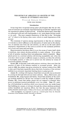 THE EFFECT OF AERATION ON GROWTH OF