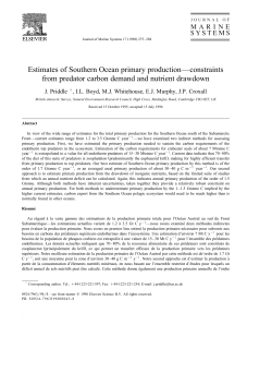 Estimates of Southern Ocean primary production&mdash;constraints from