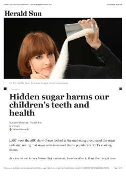 Hidden sugar harms our children`s teeth and health