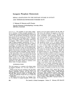 Inorganic Phosphate Homeostasis