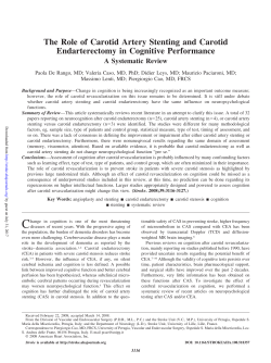 The Role of Carotid Artery Stenting and Carotid