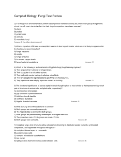 Fungi Campbell Biology Chapter MC Questions Review