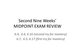 Second Nine Weeks* MIDPOINT EXAM REVIEW