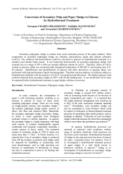 Conversion of Secondary Pulp and Paper Sludge to Glucose by